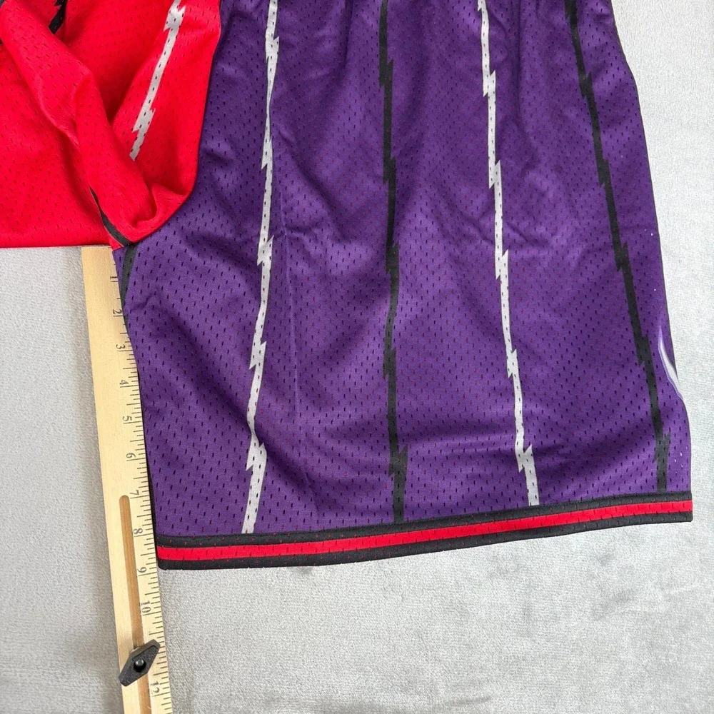 Toronto Raptors Mitchell Ness Split Swingman Shorts Mens 5XL Purple Red $95 NWT
